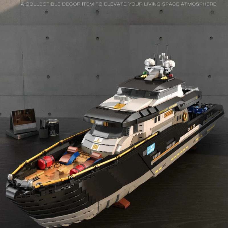 Model Kit Yacht - เรโอบริกซ์ 66103 เรือยอชท์หรูขนาดใหญ่ ชุดประกอบระดับความยากสูง โมเดลของเล่นบล็อกตัวต่อขนาดเล็ก
