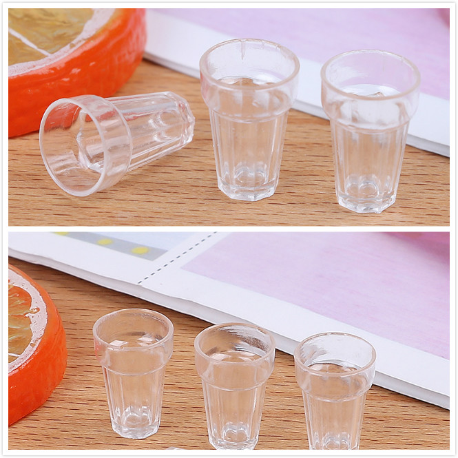 Model Kit Fantasy - 4ชิ้น/เซ็ตเรซิ่นใสบ้านรุ่น Goblet Miniature Mini เบียร์ถ้วย Dollhouse